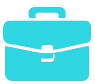 Teal briefcase icon representing business and workplace services
