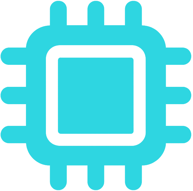 Teal microchip icon representing smart vending technology